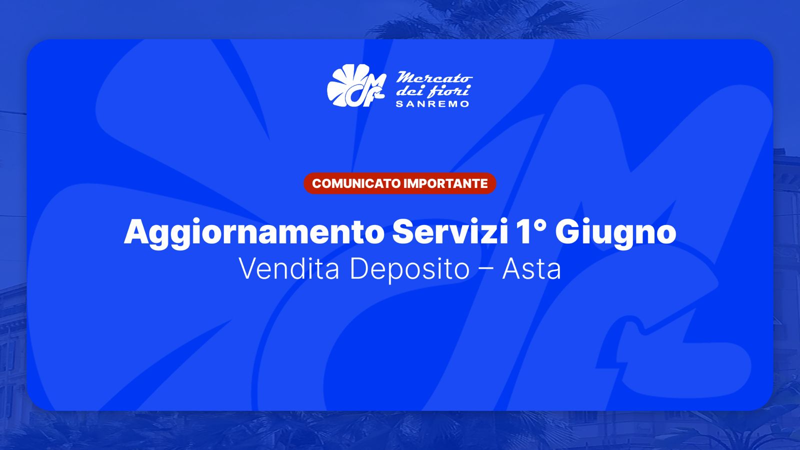 Aggiornamento regolamento deposito al Mercato dei fiori di Sanremo